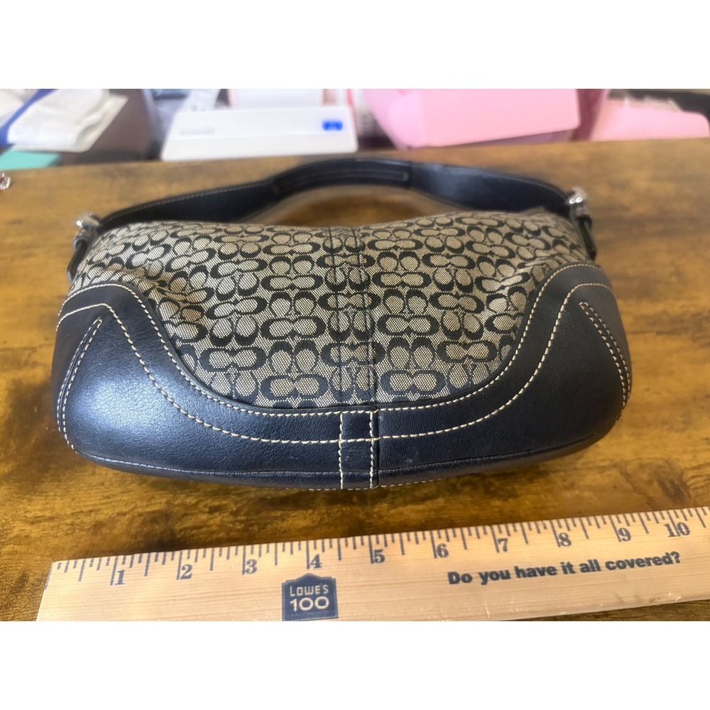 Coach Soho Signature Jacquard Hobo Black Y2K Shoulder Bag 6351 - Picture 6 of 8